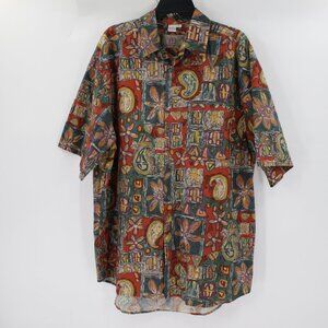 VTG The territory ahead shirt mens XL Floral Aloha paisley button up cotton camp